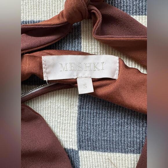 Meshki Nicha Diamante Cut Out Maxi Dress - Chocolate - Picture 5 of 8